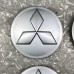 SET OF 60 MM ALLOY CENTER CAPS FOR A MITSUBISHI WHEEL & TIRE - 