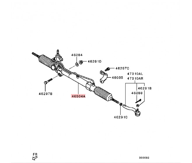 POWER STEERING RACK FOR A MITSUBISHI V80,90# - POWER STEERING RACK