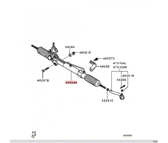 POWER STEERING RACK FOR A MITSUBISHI V90# - POWER STEERING RACK