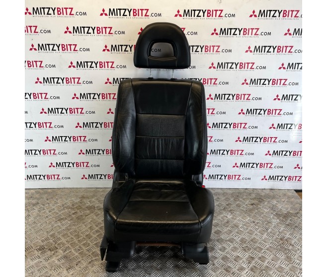 FRONT RIGHT BLACK LEATHER SEAT FOR A MITSUBISHI PAJERO - V77W