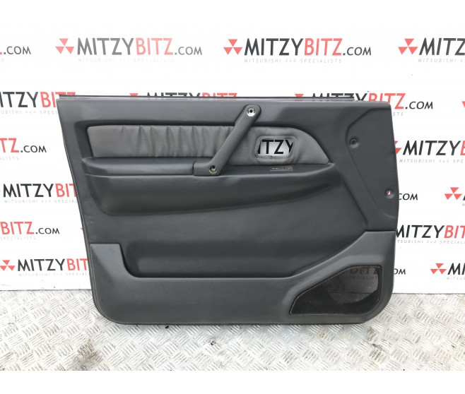 FRONT LEFT DOOR CARD GREY LEATHER FOR A MITSUBISHI PAJERO - V45W