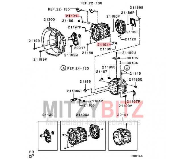 M/T MANUAL GEARBOX CASE GASKET FOR A MITSUBISHI L200 - KB4T