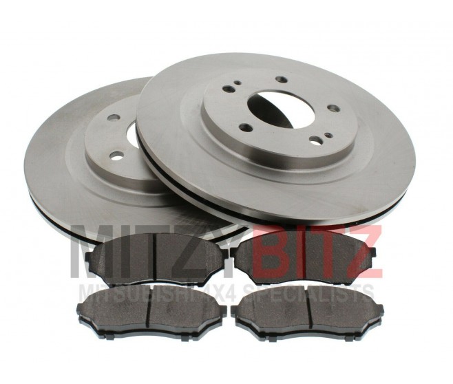 FRONT BRAKE DISCS AND PADS FOR A MITSUBISHI PAJERO IO - H67W