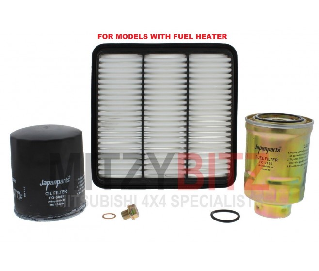 QUALITY AIR OIL FUEL FILTER SERVICE KIT FOR A MITSUBISHI L200 - KB4T