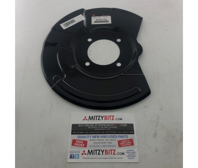 BRAKE DISC COVER FRONT LEFT FOR A MITSUBISHI V90# - FRONT AXLE HUB & DRUM