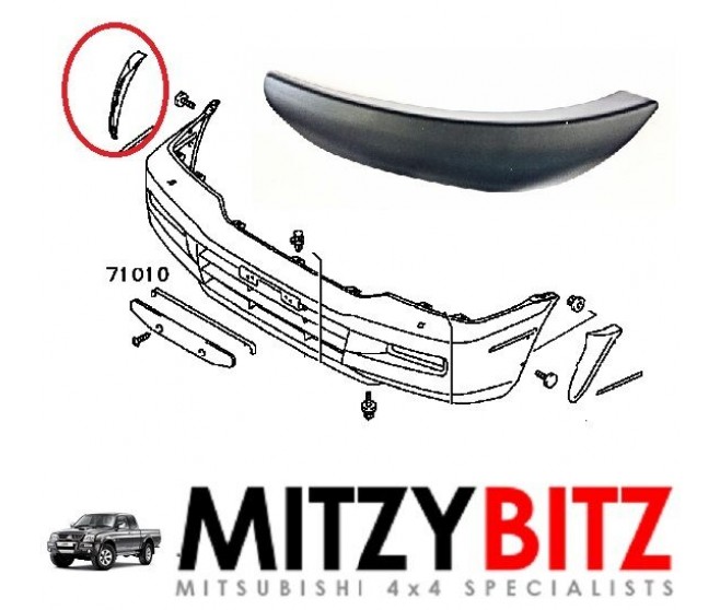 BUMPER FLARE FRONT RIGHT FOR A MITSUBISHI K60,70# - FRONT BUMPER & SUPPORT